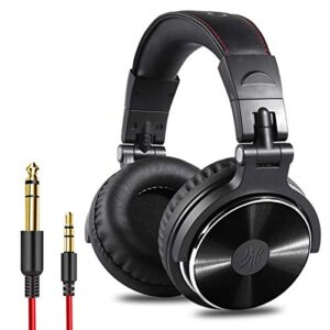 OneOdio Wired Over Ear Headphones Hi-Res Studio Monitor & Mixing DJ Stereo Headsets with 50mm Drivers and 1/4 to 3.5mm Jack for AMP Computer Recording Podcast Keyboard Guitar Laptop - Black