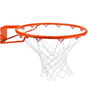 Crown Sporting Goods Stainless Steel Basketball Rim with Free All Weather Net, Standard/18, Orange