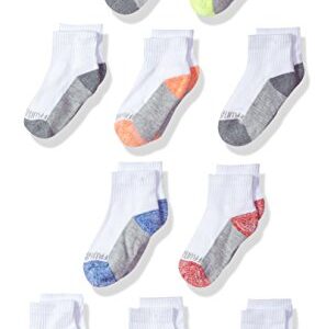 Fruit of the Loom Boys' Dual Defense No Show Socks, (10 Pack)