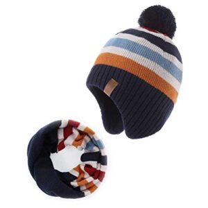 Moon Kitty Boys Winter Hats and Scarf Set Toddler Beanies Set for Boys Winter