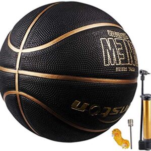 Senston 29.5'' Basketball Outdoor Indoor Rubber Basketball Ball Official Size 7 Street Basketball with Pump