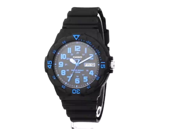 Casio MRW200H Series | Unisex Analog Watch | 100M WR | Stainless Steel Case | Resin Band | 2 Hand Analog (HR, Min, SEC) | Date Display | Screw Down Crown/Screw Down Caseback | 3 Year Battery - Image 5